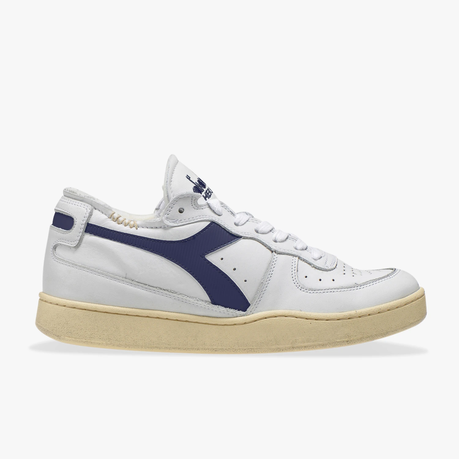 Diadora White Dark Blue Mi Basket Row Cut Corsair 1 Diadora White Dark Blue Mi Basket Row Cut Corsair