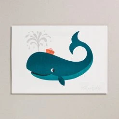 Petra Boase Whale Risograph Print
