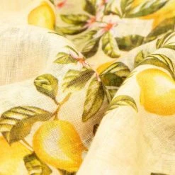 Powder Lemons Linen Print Scarf
