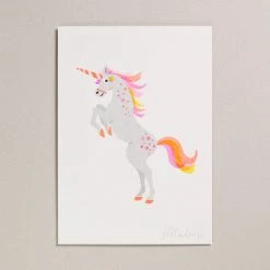 Petra Boase Unicorn Risograph Print
