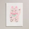Petra Boase Risograph Print A4 - Lucky Cat