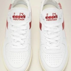 Diadora Basket Row Cut White/Red Trainers