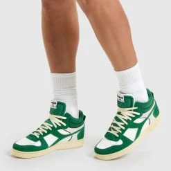 Diadora Magic Basket Demi Cut Suede Leather Amazon/White