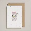 Petra Boase Iron On Patch Card - Lucky Waving Cat