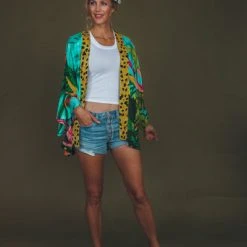 Powder Cheetah Kimono Jacket