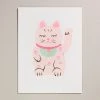 Petra Boase Risograph Print (a3) - Lucky Cat