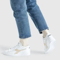 Diadora Game Row Cut Metal White/Frosted Almond