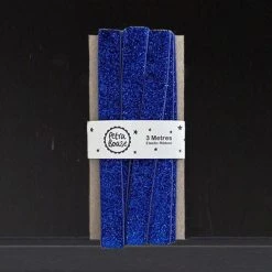 Petra Boase Elastic Ribbon - 3 Metres - Blue Glitter