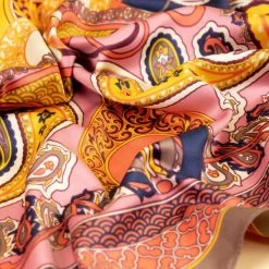 Powder Paisley Print Satin Square