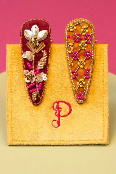 Powder Jewelled Hairclips Fuchsia (pack Of 2) 1 Powder Jewelled Hairclips Fuchsia (pack Of 2)