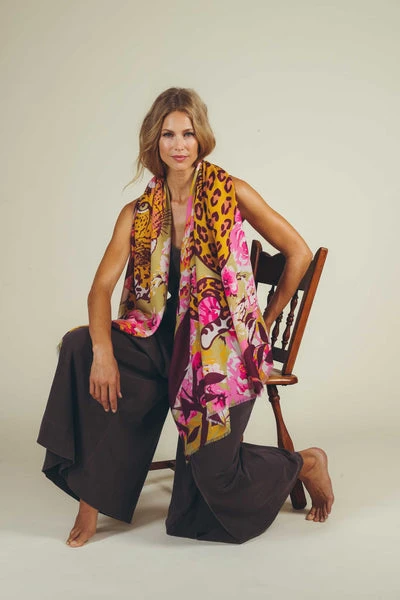 Powder Climbing Leopard Printed Scarf 1 Powder Climbing Leopard Printed Scarf