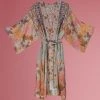 Powder Trailing Wisteria Kimono Gown
