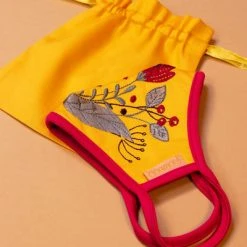 Powder Embroidered Face Mask Floral