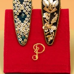 Powder Jewelled Hairclips Charcoal (pack Of 2)