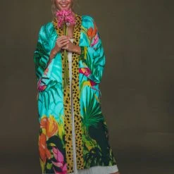 Powder Cheetah Kimono Gown
