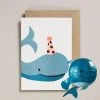 Petra Boase Japanese Paper Balloon Card Whale By