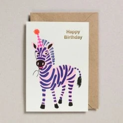 Petra Boase Greetings Card Happy Birthday Zebra