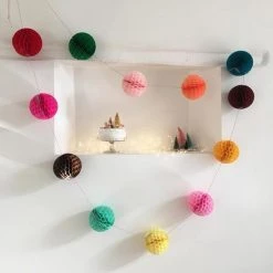 Petra Boase Paper Ball Bunting Decoration Multi Coloured