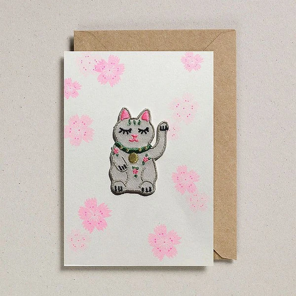 Petra Boase Iron On Patch Card - Lucky Cat Flowers 1 Petra Boase Iron On Patch Card - Lucky Cat Flowers