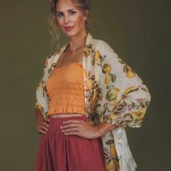 Powder Lemons Linen Print Scarf