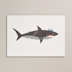 Petra Boase Risograph Print - Shark