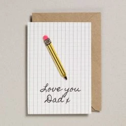 Petra Boase Greetings Card Love You Dad Pencil Patch Card