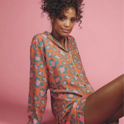 Powder Coral Leopard Supersoft Summer Pyjamas