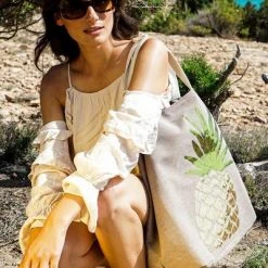 Powder Pineapple Boho Bag In Khaki