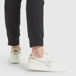 Diadora Game Step Premium Tumbled Leather White/Rich Gold