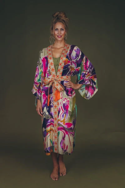Powder Iris Kimono Gown - Sage 2 Powder Iris Kimono Gown - Sage