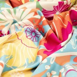 Powder Modern Floral Satin Square