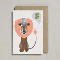 Petra Boase Lion Age 3 Birthday Card
