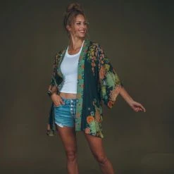 Powder Trailing Wisteria Kimono Jacket