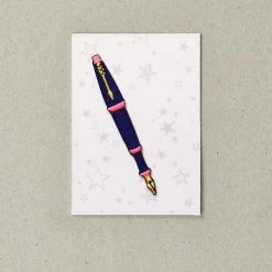 Petra Boase Iron On Patch Blue Fountain Pen