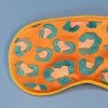 Powder Lavender Velvet Eye Mask Leopard Coral