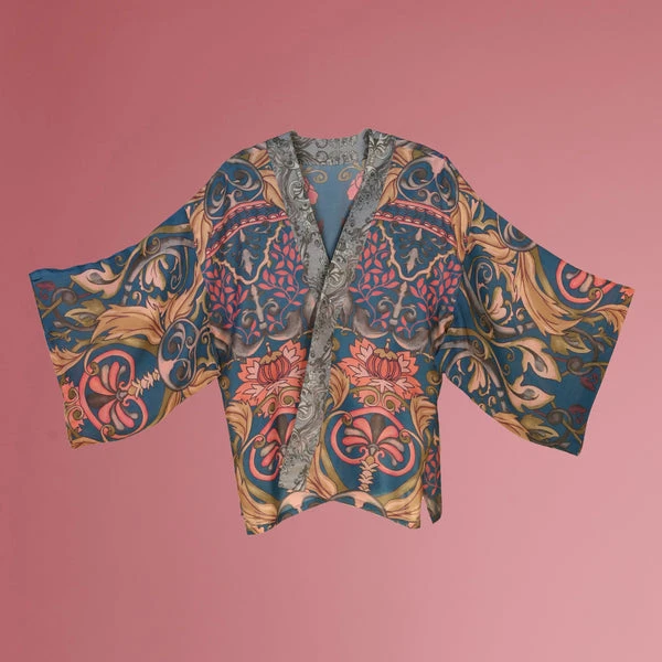 Powder Decorative Damask Kimono Jacket 1 Powder Decorative Damask Kimono Jacket