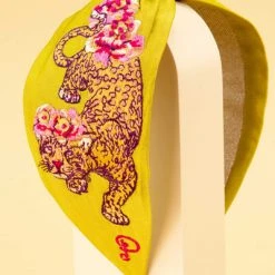 Powder Climbing Leopard Embroidered Headband