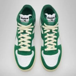 Diadora Magic Basket Demi Cut Suede Leather Amazon/White