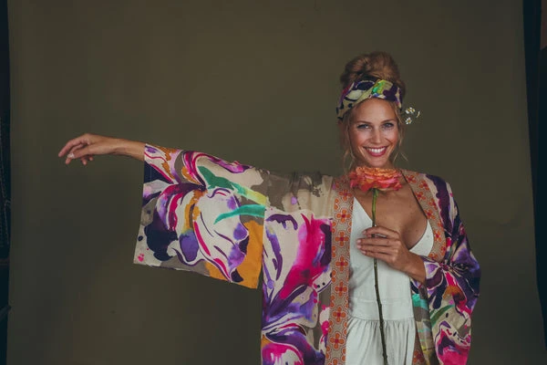 Powder Iris Kimono Gown - Sage 5 Powder Iris Kimono Gown - Sage