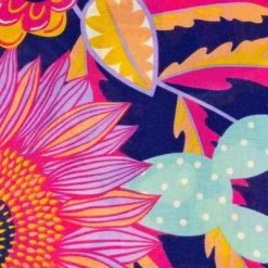 Powder Print Fantasy Floral Scarf - Navy