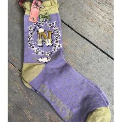 Powder Letter N Initial Ankle Sock