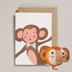 Petra Boase Japanese Paper Balloon Card Monkey By