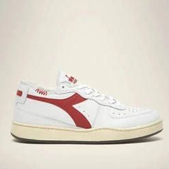 Diadora Basket Row Cut White/Red Trainers