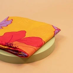 Powder Summer Poppy - Yellow Printed Scarf