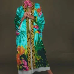 Powder Cheetah Kimono Gown