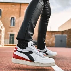 Diadora Heritage Mi Basket Row Cut White/Garnet/Black