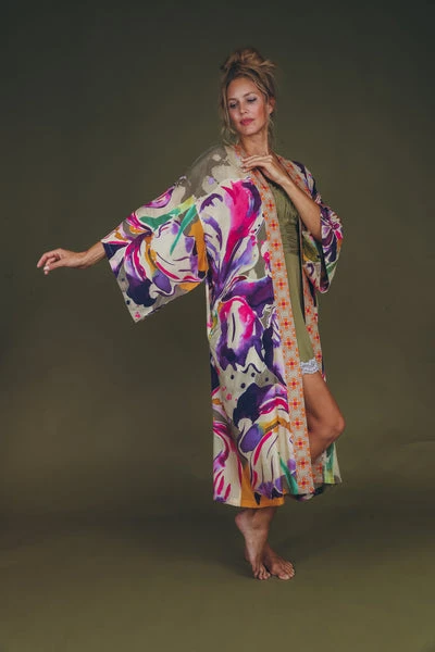 Powder Iris Kimono Gown - Sage 1 Powder Iris Kimono Gown - Sage