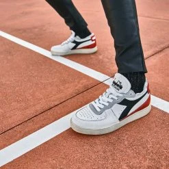 Diadora Heritage Mi Basket Row Cut White/Garnet/Black