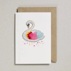 Petra Boase Rainbow Swan Patch Card